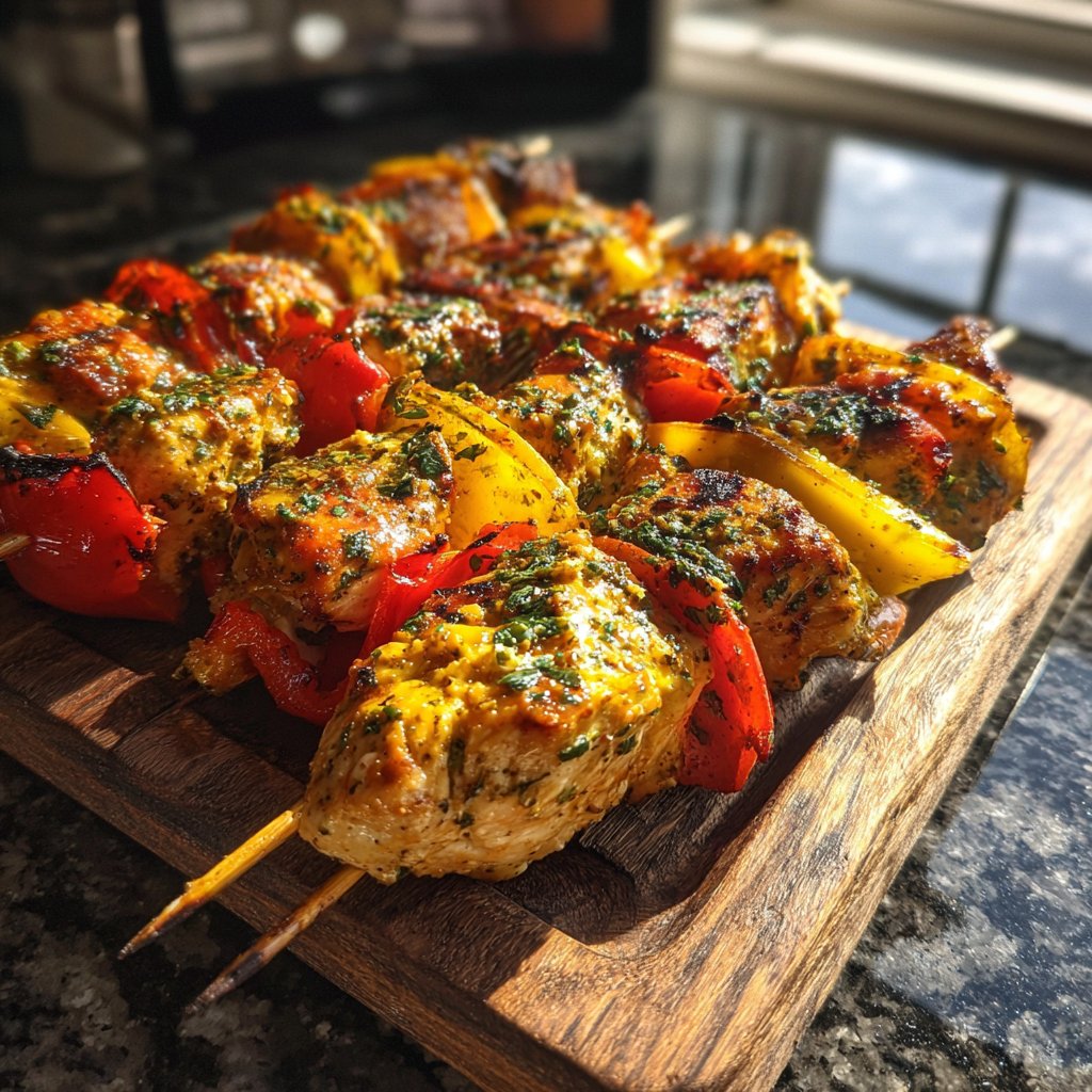 Mediterrane Hähnchenspieße mit Dip