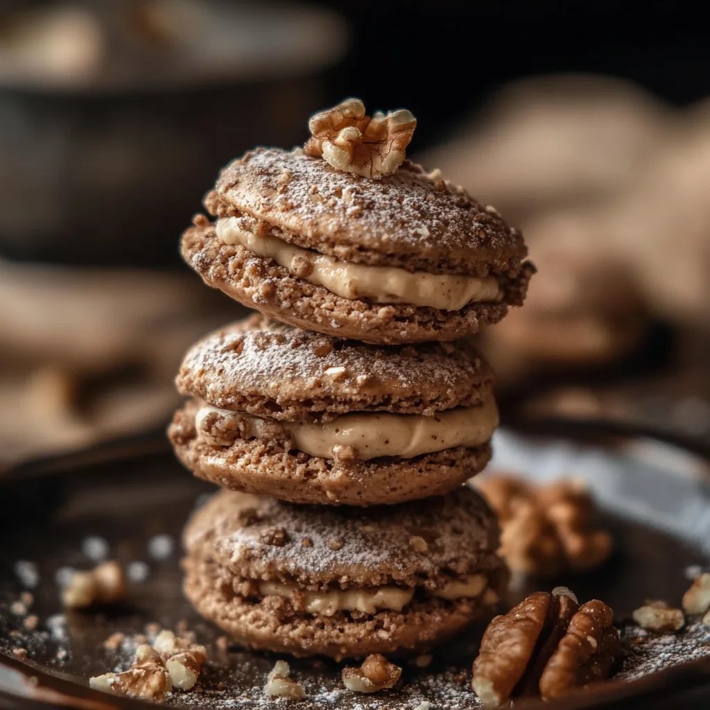 Walnussmakronen saftig