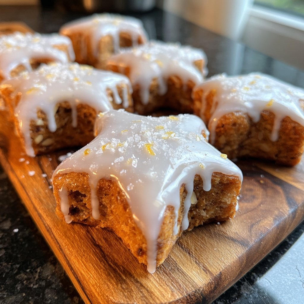 Zimtsterne mit Mandeln und Zitronenguss​