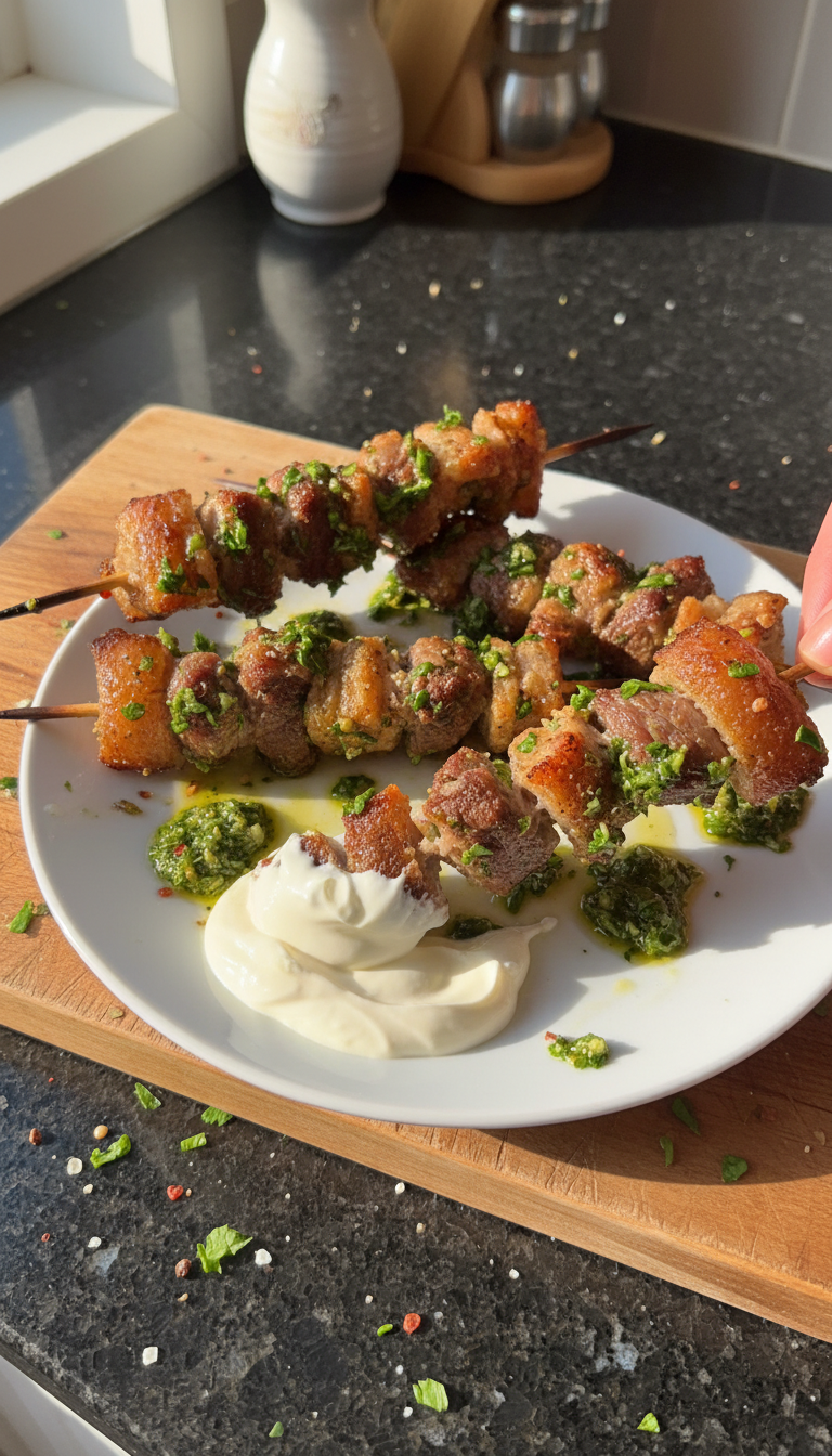 Chimichurri Rind Spieße mit Aioli