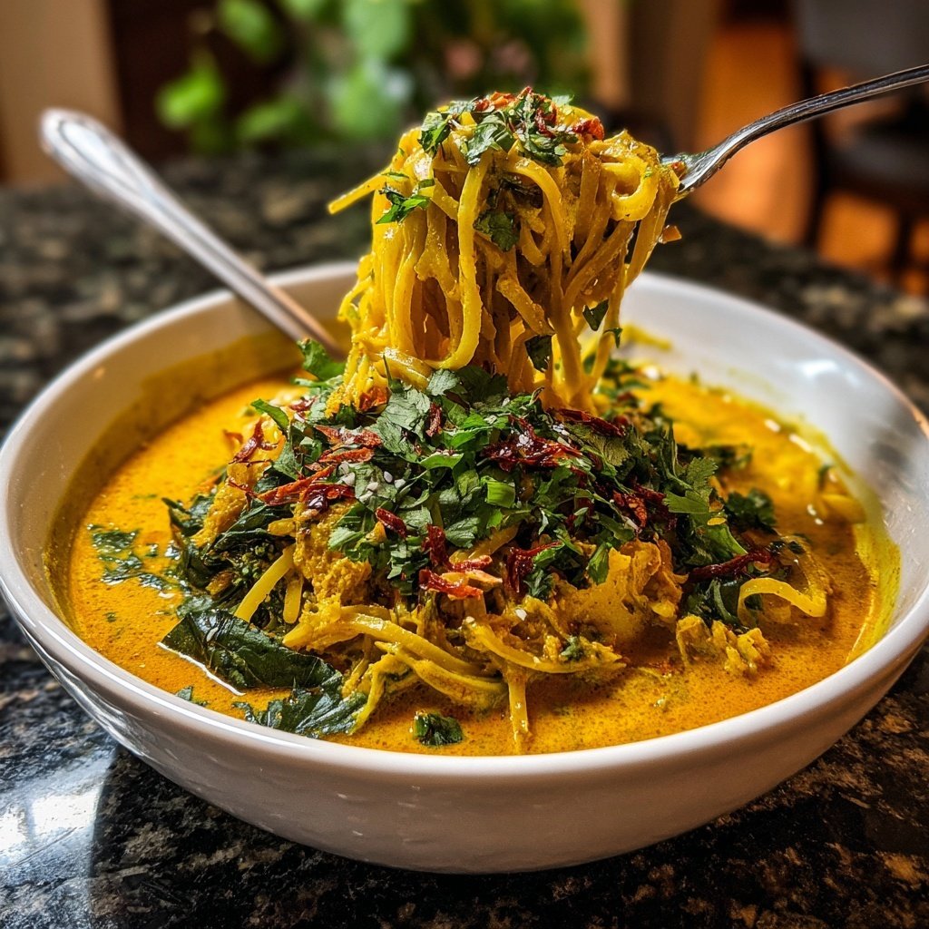 Thai Nudelsuppe Kokosnuss Curry