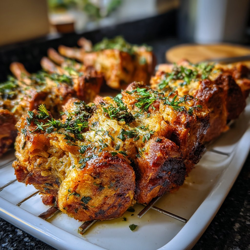 One-Pan Lamm Racks mit Oliven