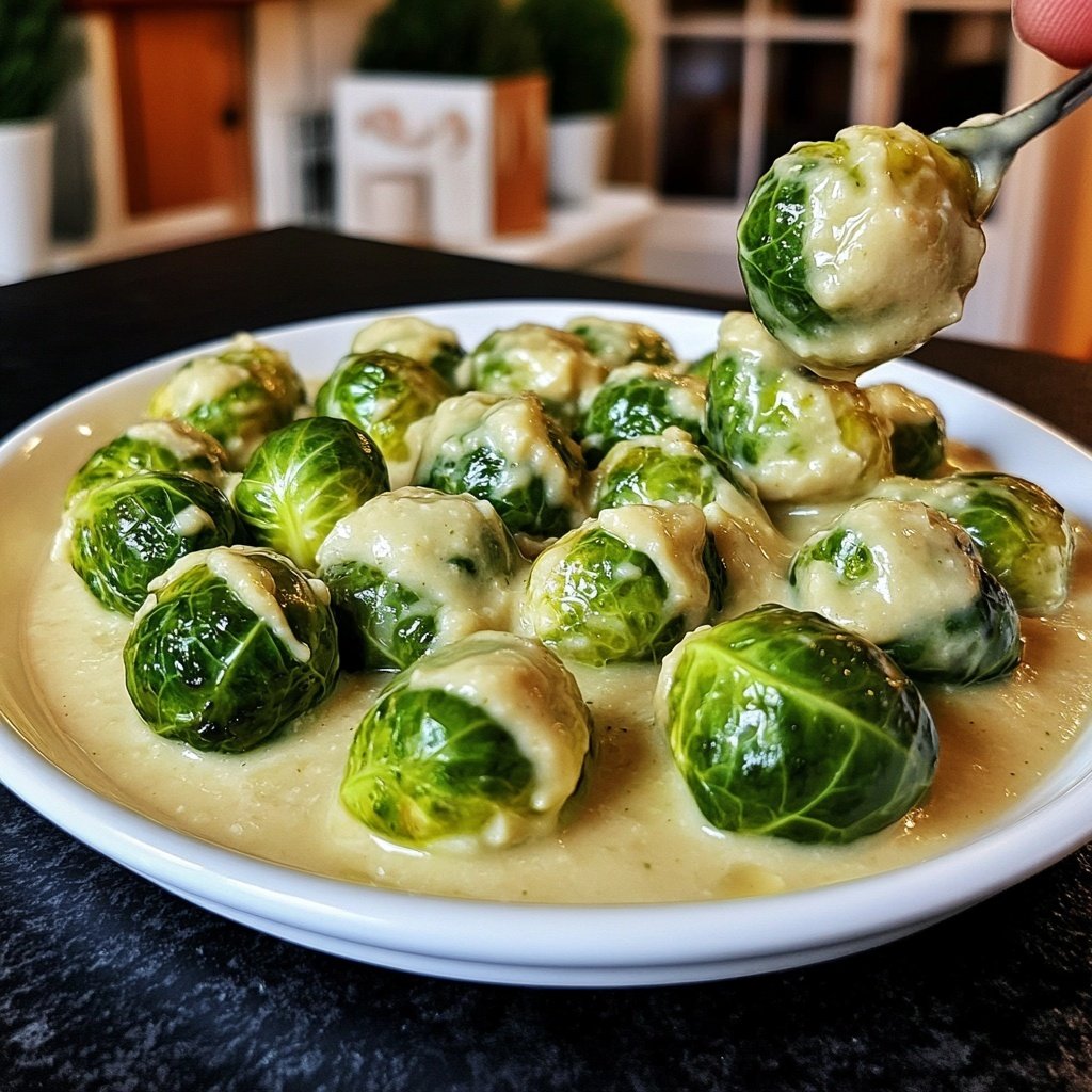 Rosenkohl in Frischkäse-Senfsauce