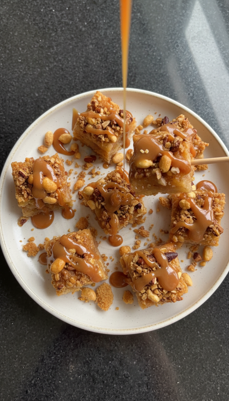 Nussige Karamell Apfel Häppchen​