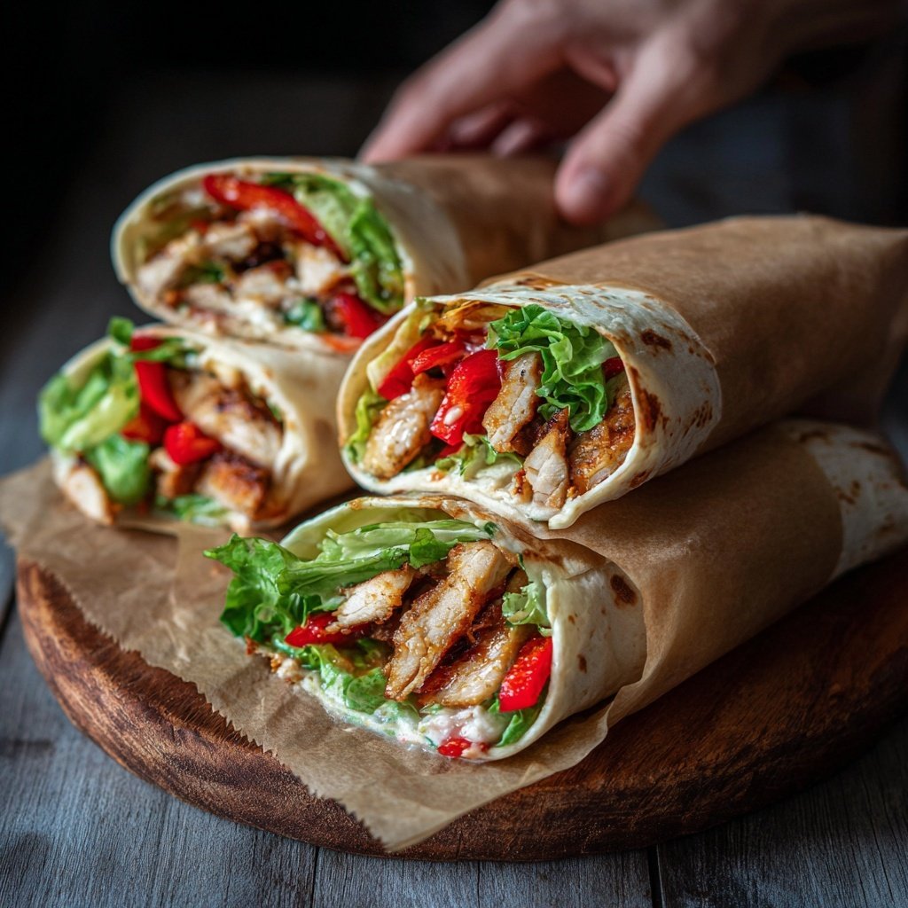 Süßer Honig-Senf-Hähnchen-Wrap