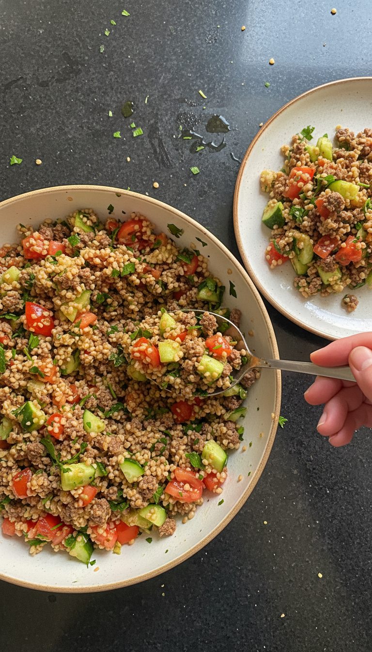 Bulgur Hackfleisch Salat