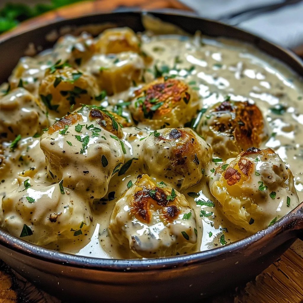 Rosenkohl in Frischkäse Senfsauce