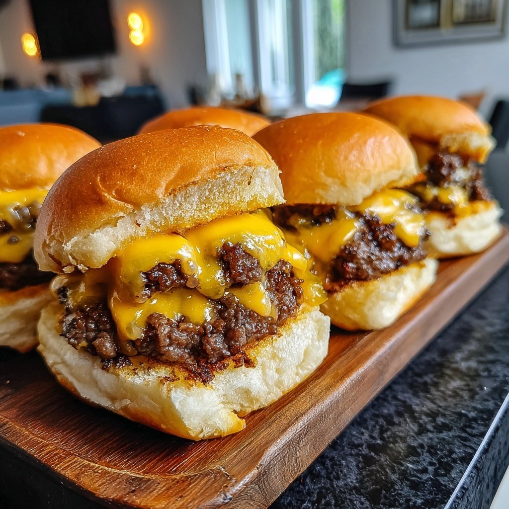 Mini Cheeseburger Sliders mit Gewürzgurken