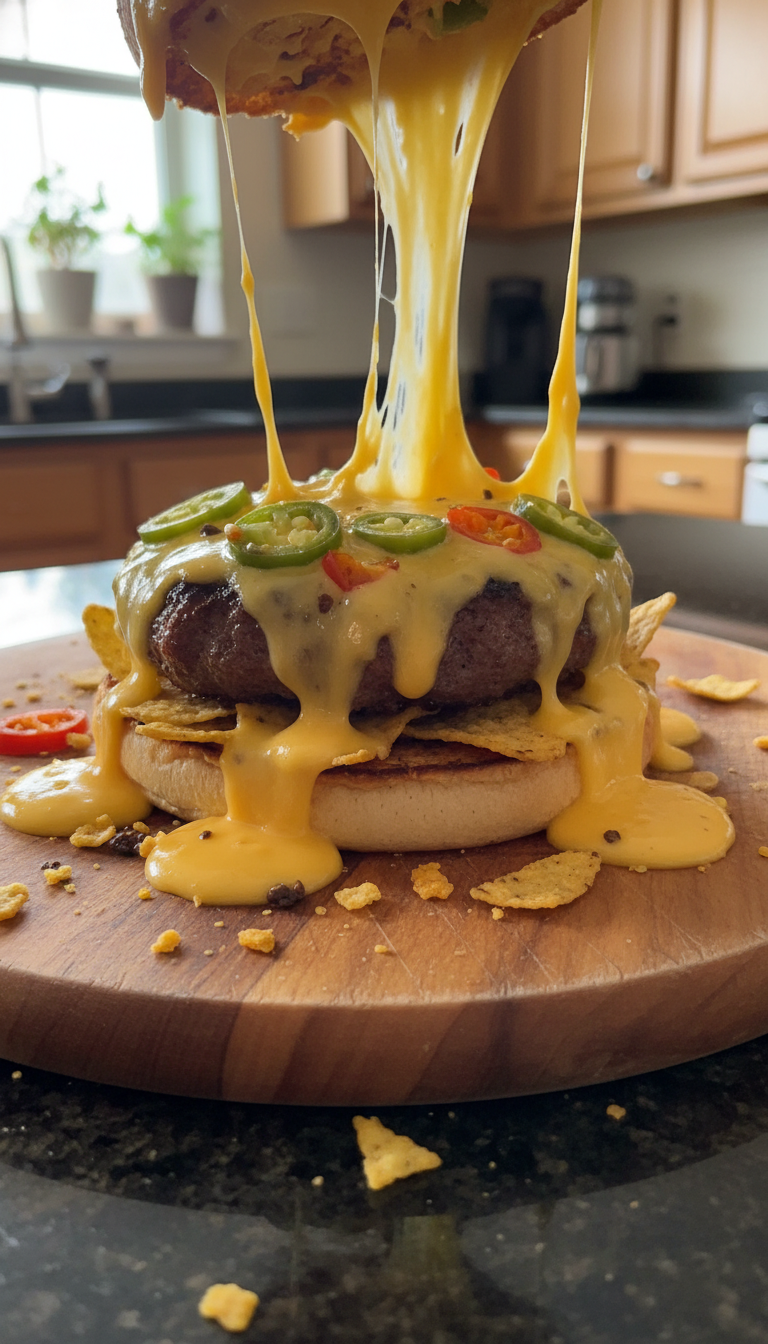 Nacho Burger mit Käsesauce​