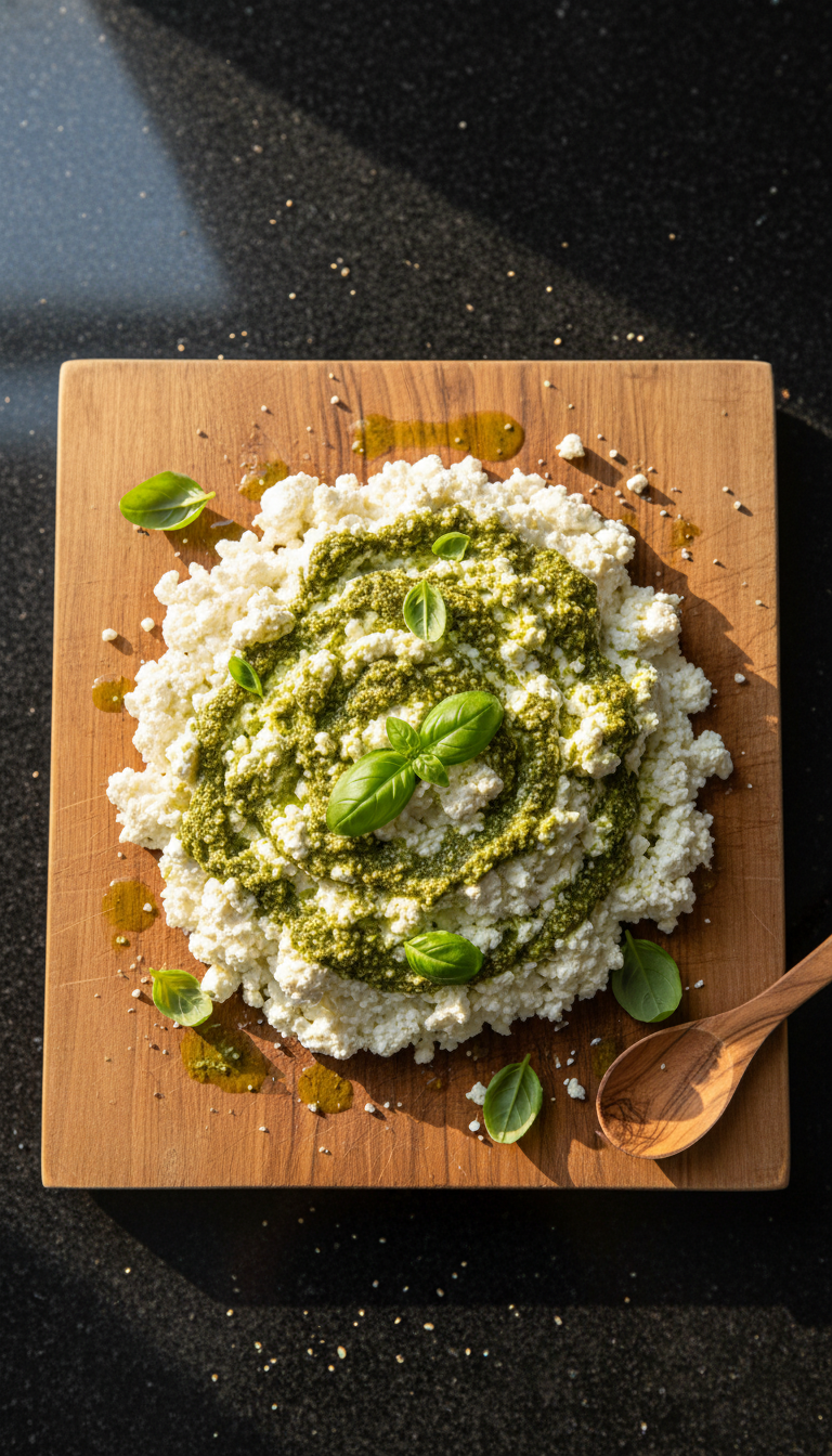 Hüttenkäse mit Pesto​