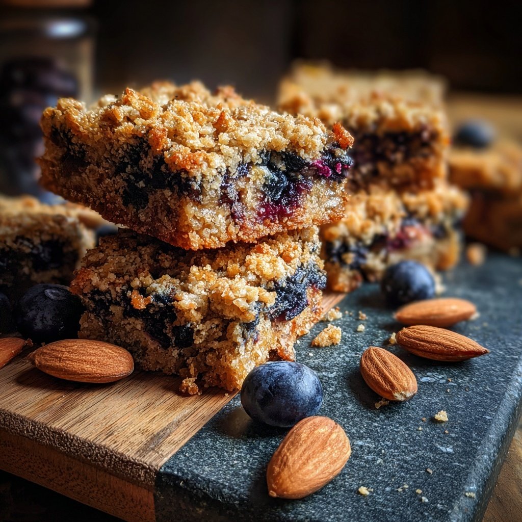 Nussige Hafer- und Beerenschnitten