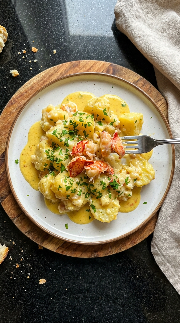 Knoblauchbutter Hummer Kartoffeln