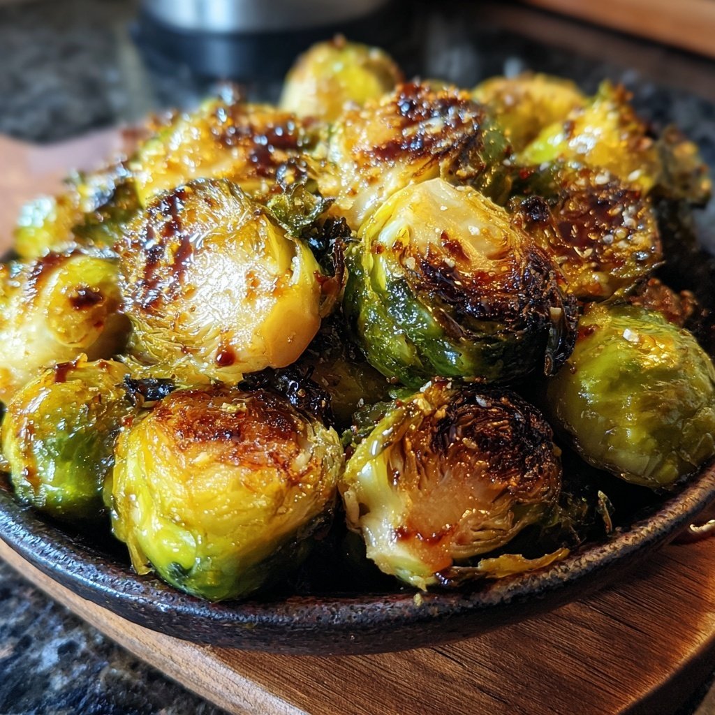Rosenkohl aus dem Backofen mit Balsamico und Honigglasur​​