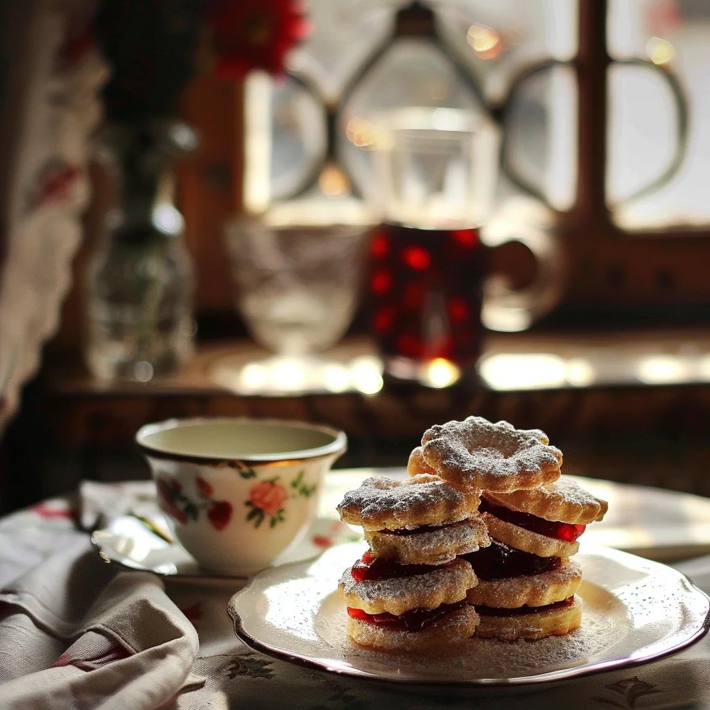 Omas leckere Spitzbuben mit Himbeermarmelade
