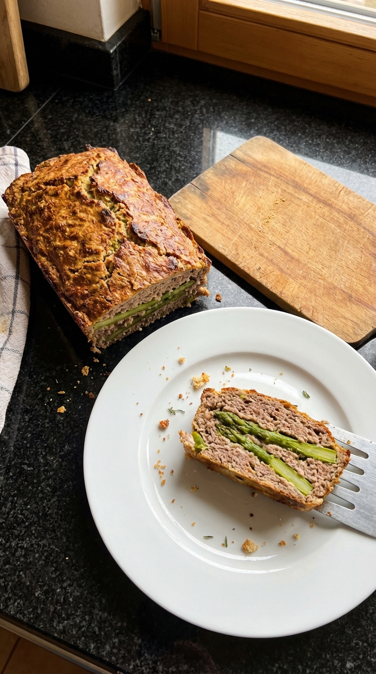 Herzhafter Spargel Hackbraten