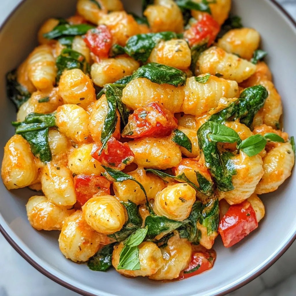 Schnelle Gnocchi-Pfanne mit Tomate & Spinat