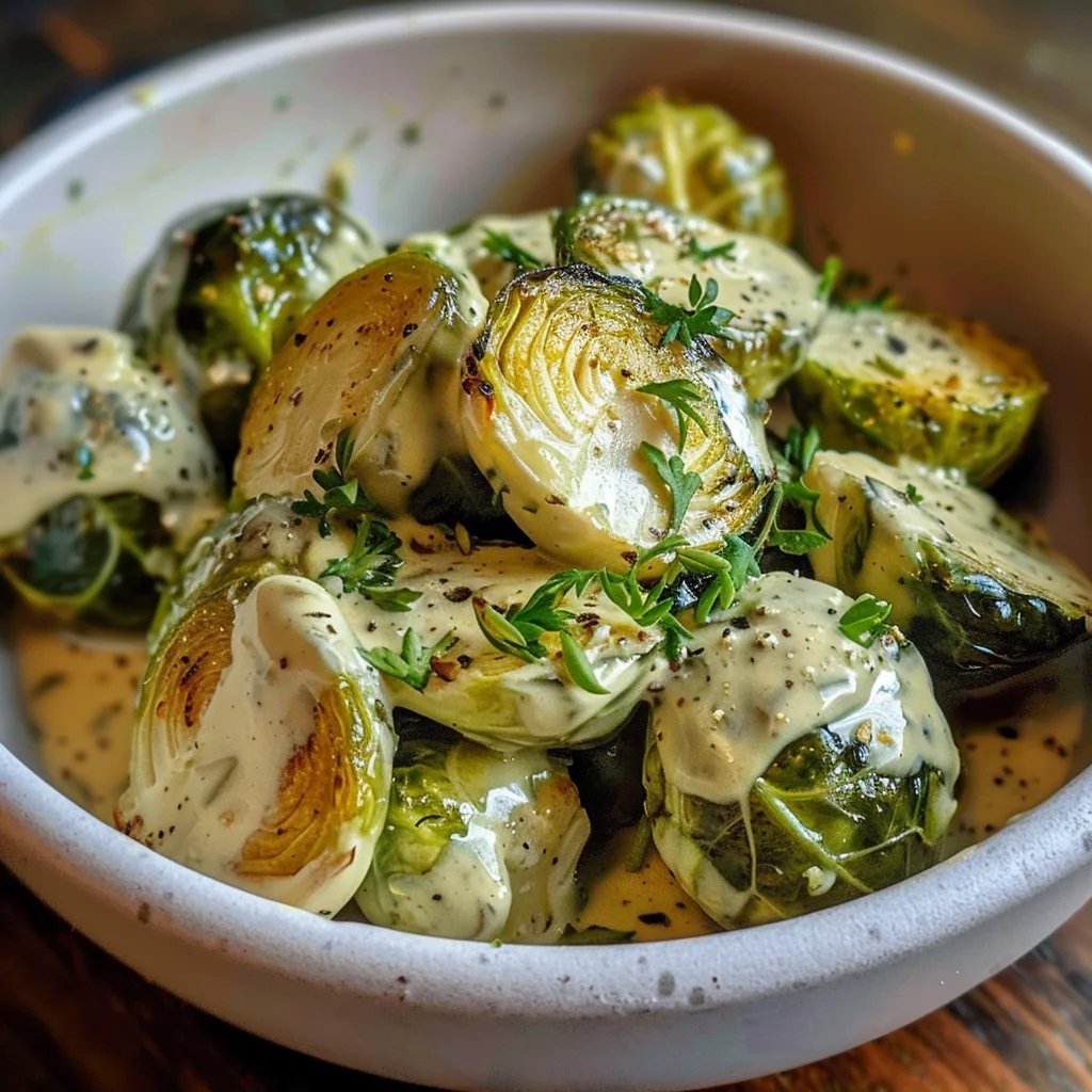 Rosenkohl in Frischkäse-Senfsauce